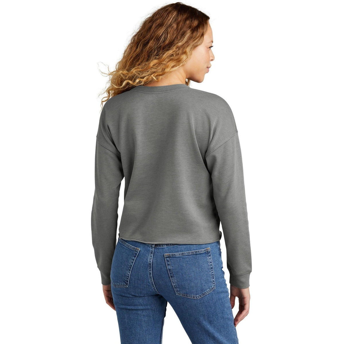no-logo New Era Ladies Tri-Blend Fleece Crop Crew-New-New Era-Thread Logic