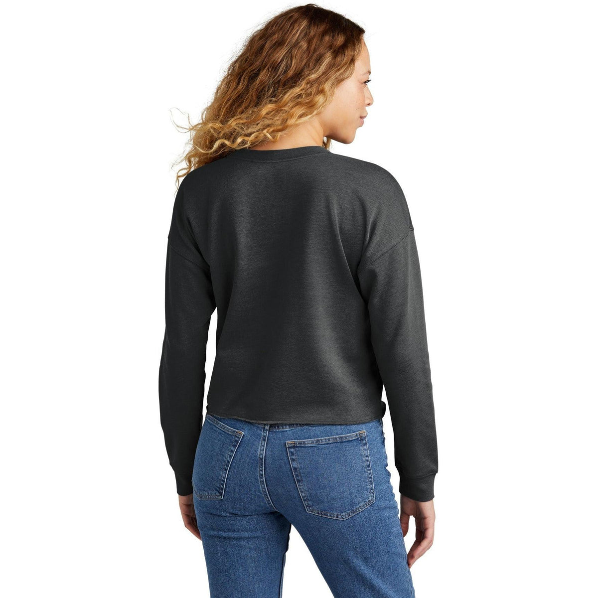 no-logo New Era Ladies Tri-Blend Fleece Crop Crew-New-New Era-Thread Logic