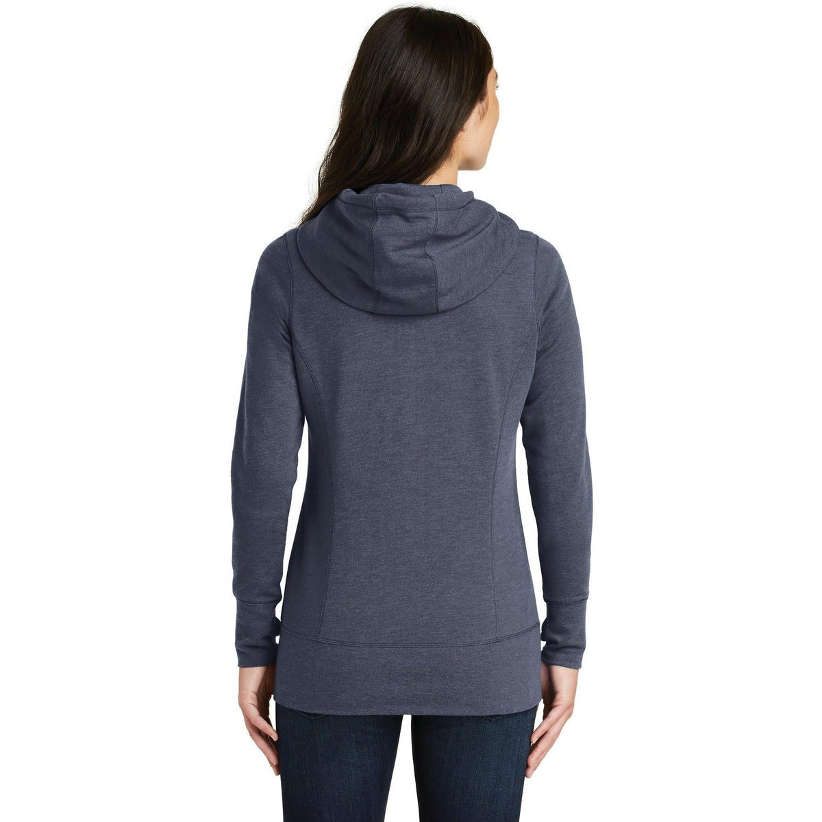 no-logo New Era Women's Tri-Blend Fleece Full-Zip Hoodie-Full Zips-New Era-Thread Logic