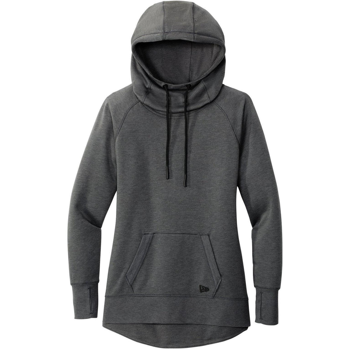 no-logo New Era Women's Tri-Blend Fleece Pullover Hoodie-Hoodies-New Era-Black Heather-XS-Thread Logic