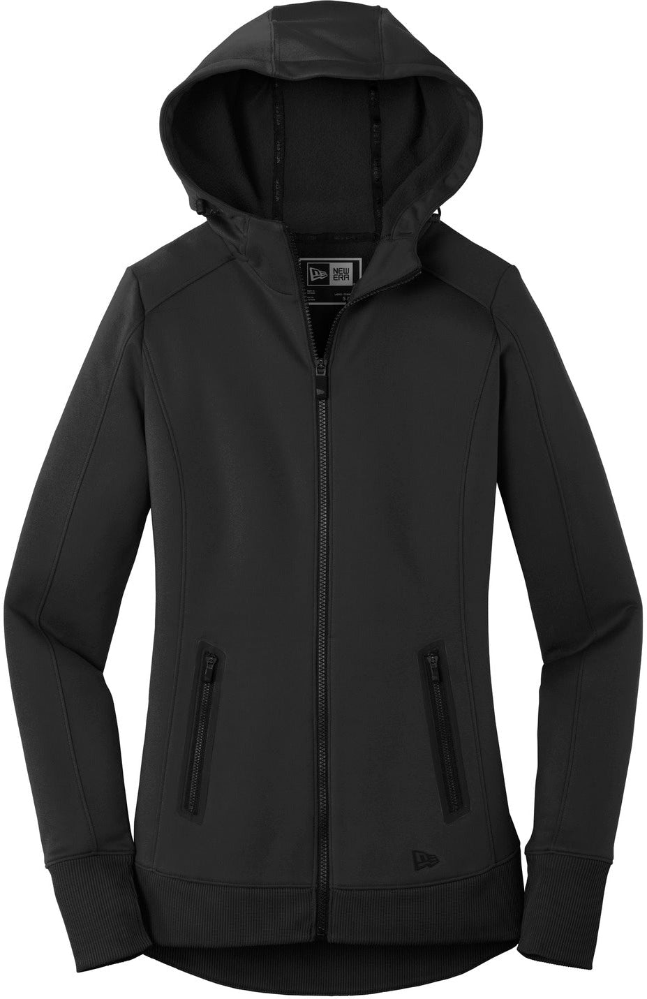 No-Logo CLOSEOUT - New Era Ladies Venue Fleece Full-Zip Hoodie-Full Zips-New Era-Black-XS-Thread Logic