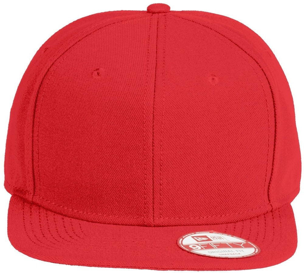 No-Logo CLOSEOUT - New Era Original Fit Flat Bill Snapback Cap-Headwear-New Era-Scarlet-OSFA-Thread Logic