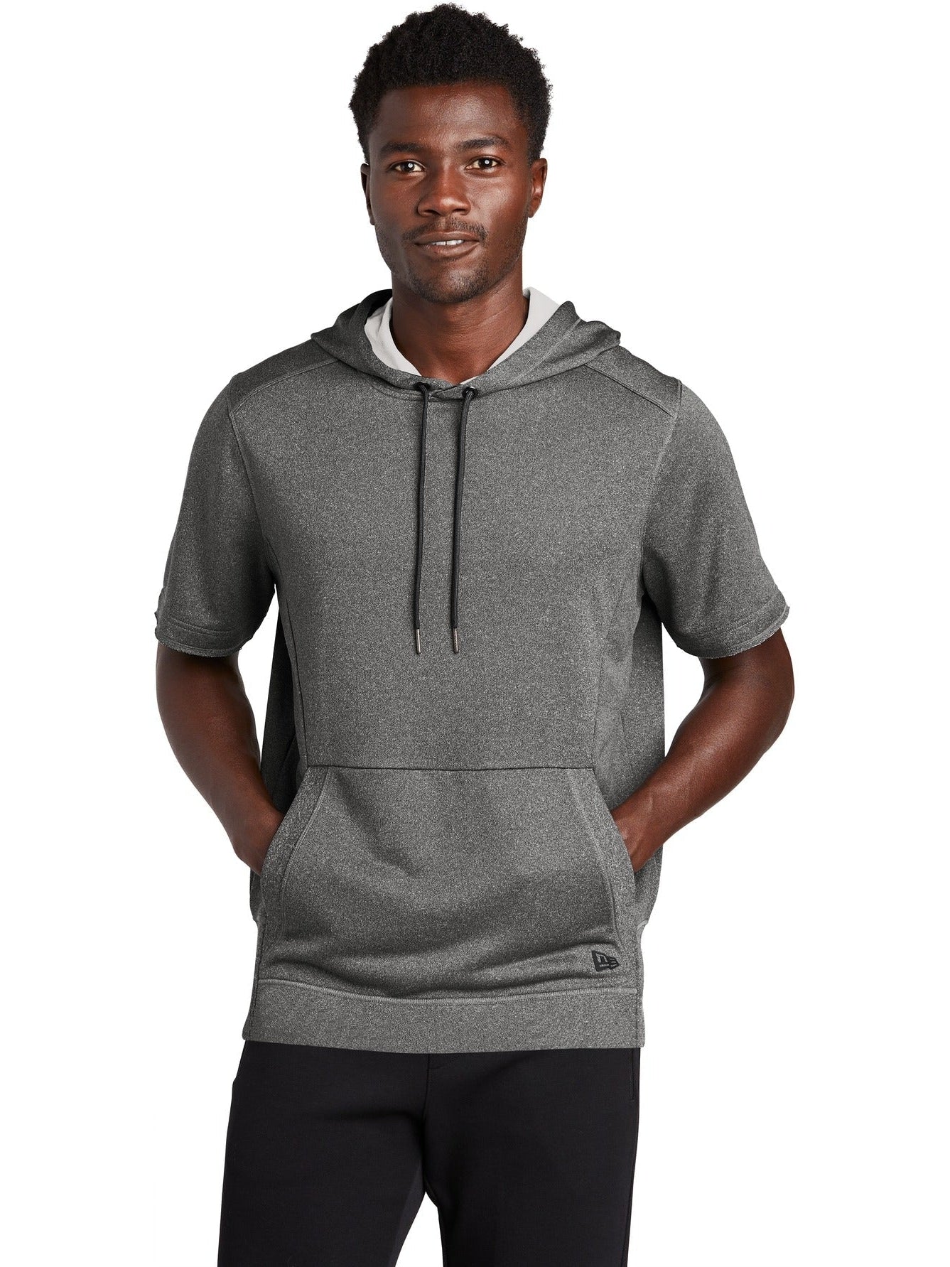 no-logo New Era  Performance Terry Short Sleeve Hoodie-Regular-New Era-Thread Logic