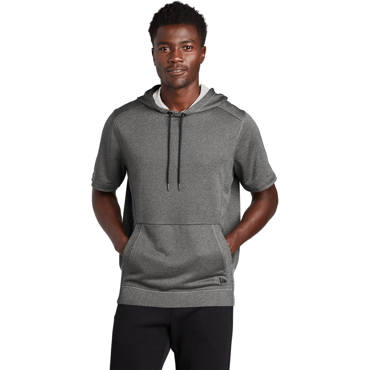 no-logo New Era  Performance Terry Short Sleeve Hoodie-Regular-New Era-Thread Logic