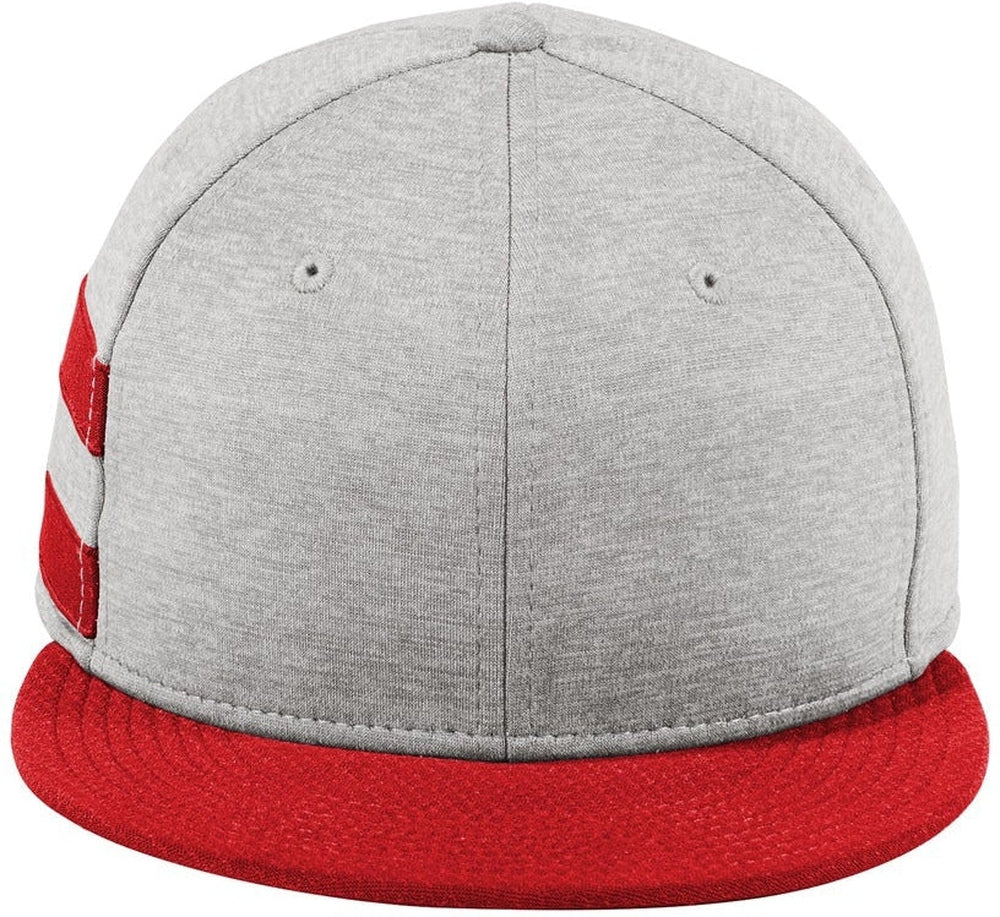 New Era Shadow Heather Striped Flat Bill Snapback Cap-Regular-New Era-Shadow Heather/Scarlet-OSFA-Thread Logic 