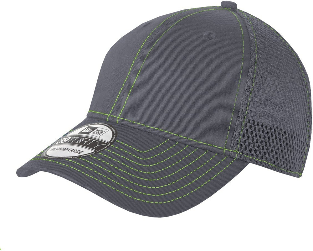 no-logo New Era Stretch Mesh Contrast Stitch Cap-Regular-New Era-Graphite/Cyber Green-S/M-Thread Logic no-logo