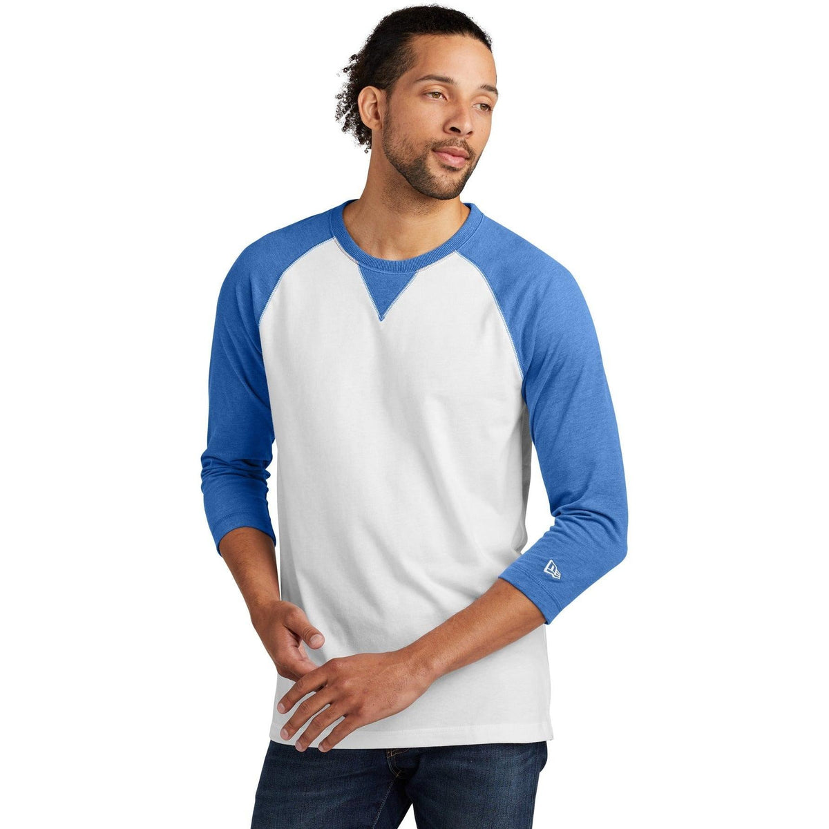 no-logo New Era Sueded Cotton 3/4-Sleeve Baseball Raglan Tee-Active-New Era-Thread Logic