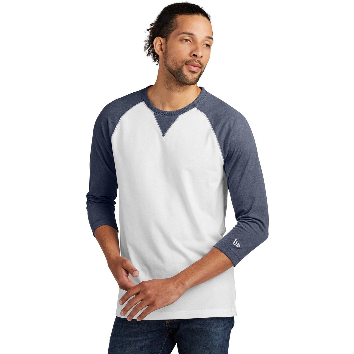 no-logo New Era Sueded Cotton 3/4-Sleeve Baseball Raglan Tee-Active-New Era-Thread Logic