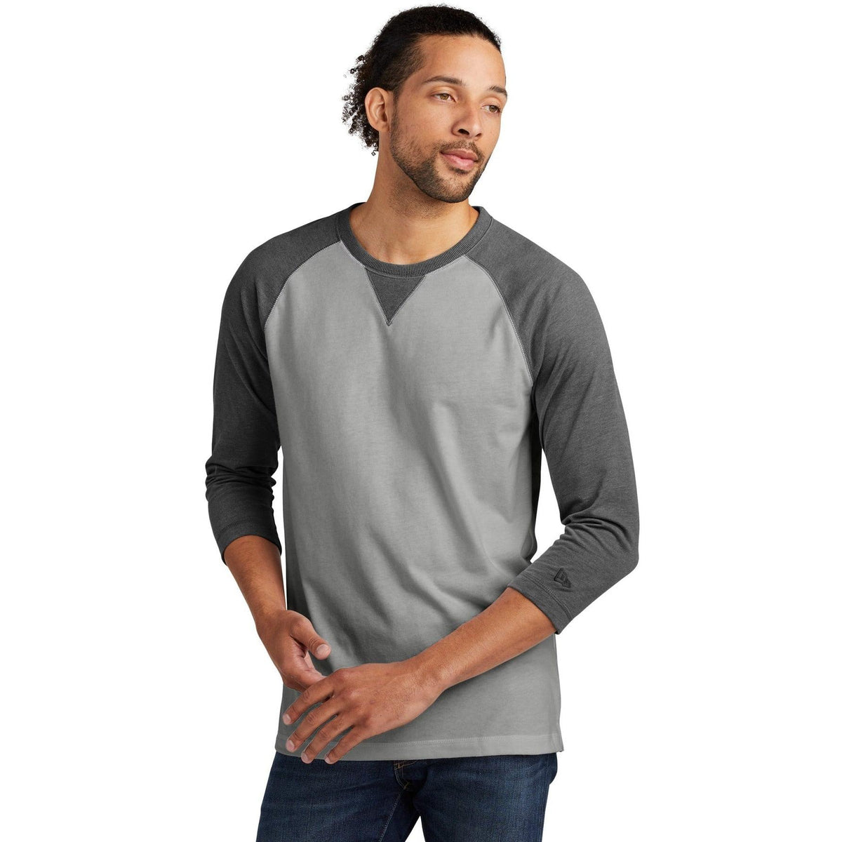 no-logo New Era Sueded Cotton 3/4-Sleeve Baseball Raglan Tee-Active-New Era-Thread Logic