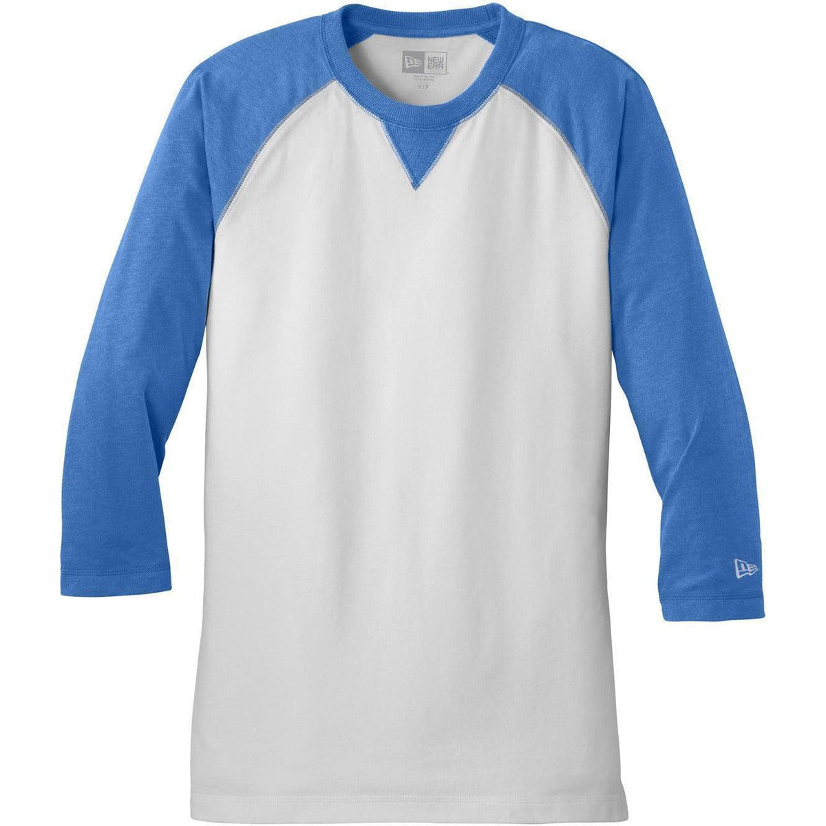 no-logo New Era Sueded Cotton 3/4-Sleeve Baseball Raglan Tee-Active-New Era-Royal Heather/White-S-Thread Logic