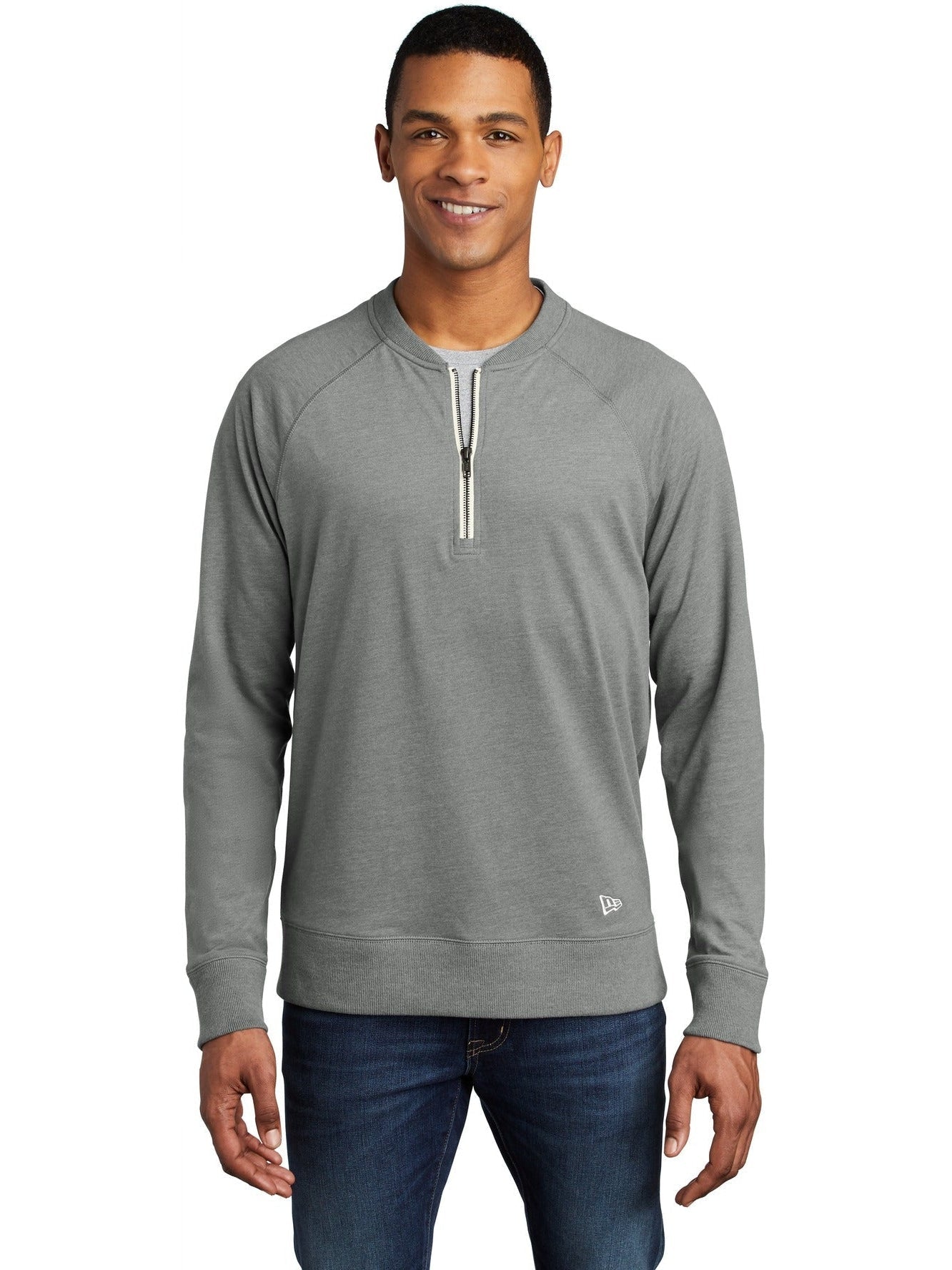 no-logo New Era Sueded Cotton Blend 1/4-Zip Pullover-Regular-New Era-Thread Logic