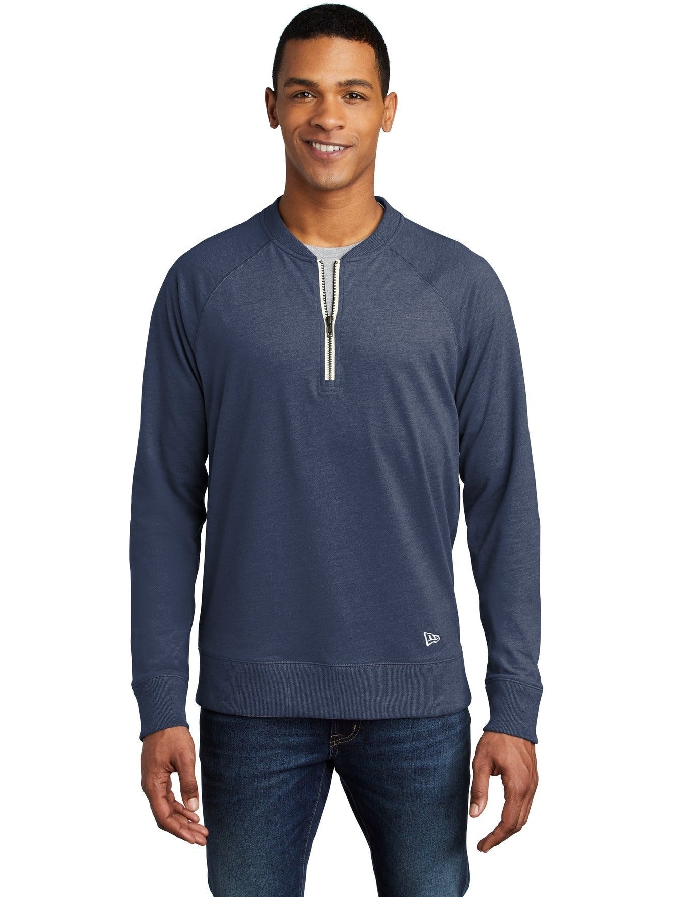 no-logo New Era Sueded Cotton Blend 1/4-Zip Pullover-Regular-New Era-Thread Logic