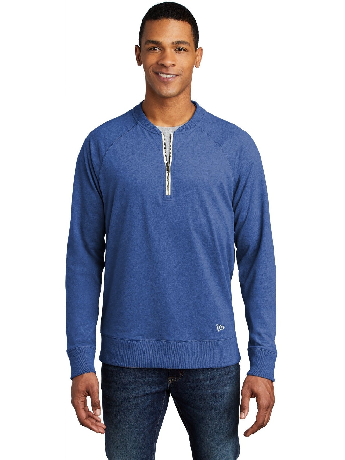 no-logo New Era Sueded Cotton Blend 1/4-Zip Pullover-Regular-New Era-Thread Logic
