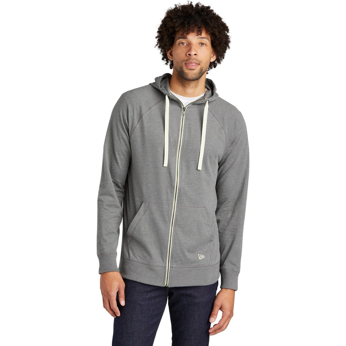 no-logo New Era Sueded Cotton Full-Zip Hoodie-Full Zips-New Era-Thread Logic