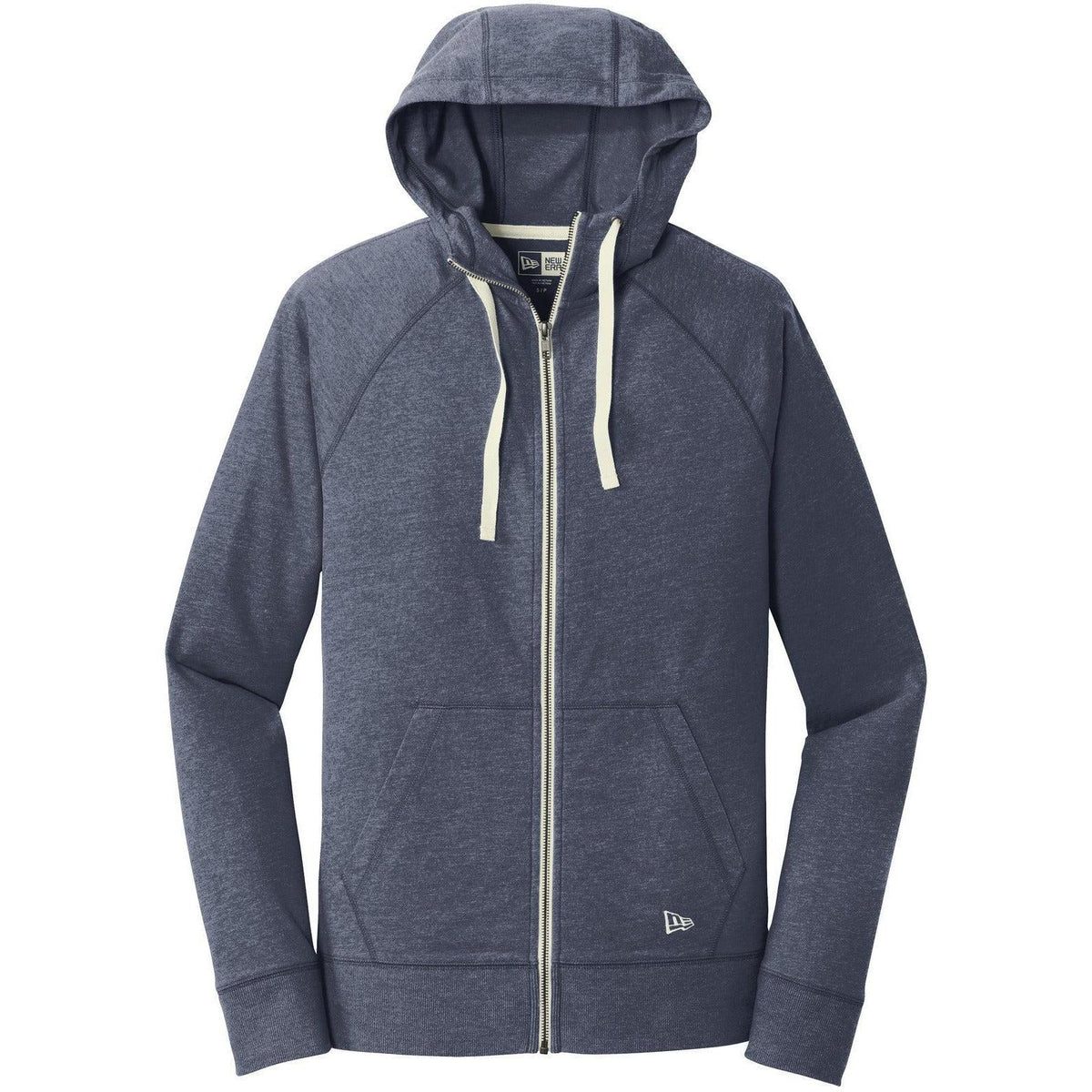 no-logo New Era Sueded Cotton Full-Zip Hoodie-Full Zips-New Era-True Navy Heather-S-Thread Logic