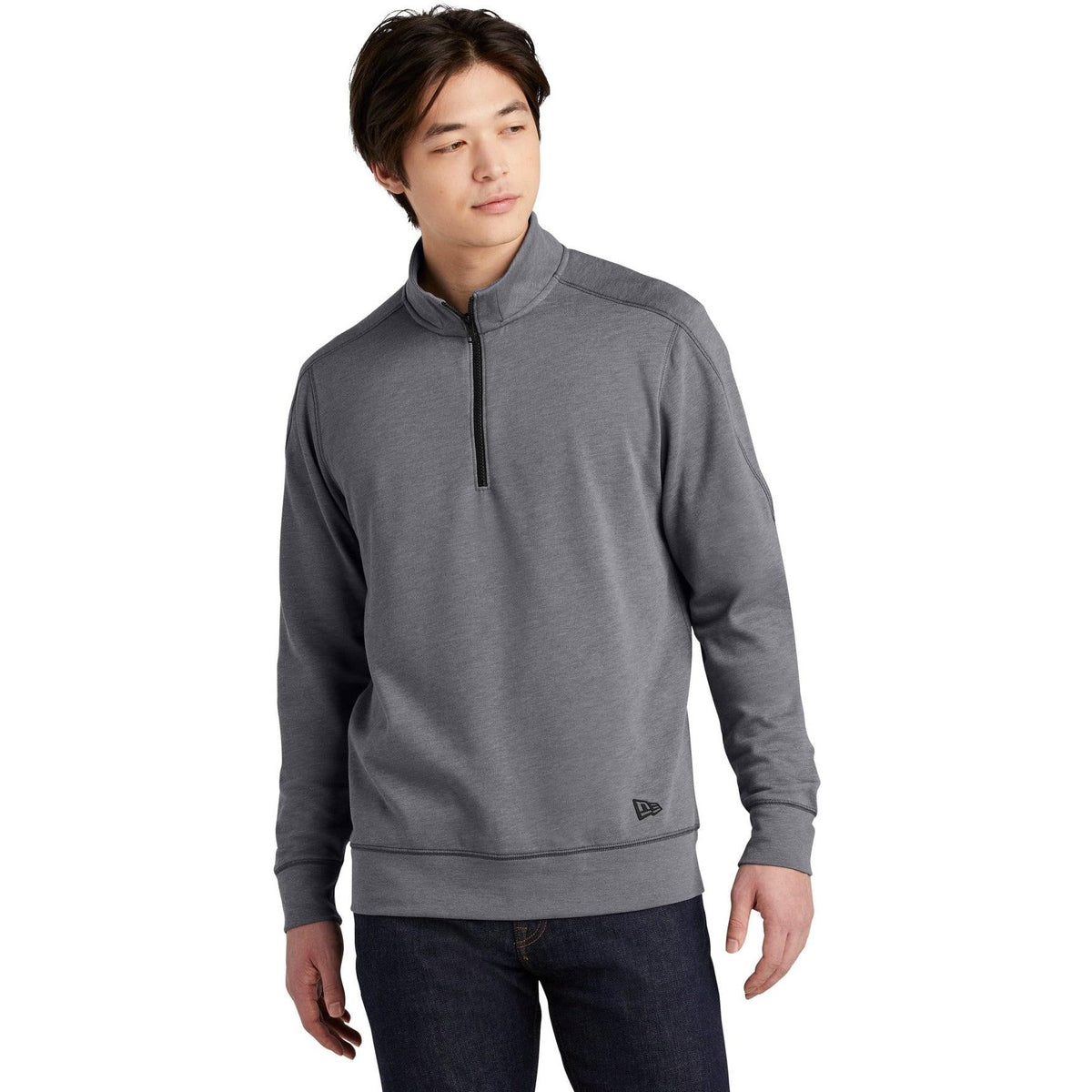 no-logo New Era Tri-Blend Fleece 1/4-Zip Pullover-Quarter Zips-New Era-Thread Logic