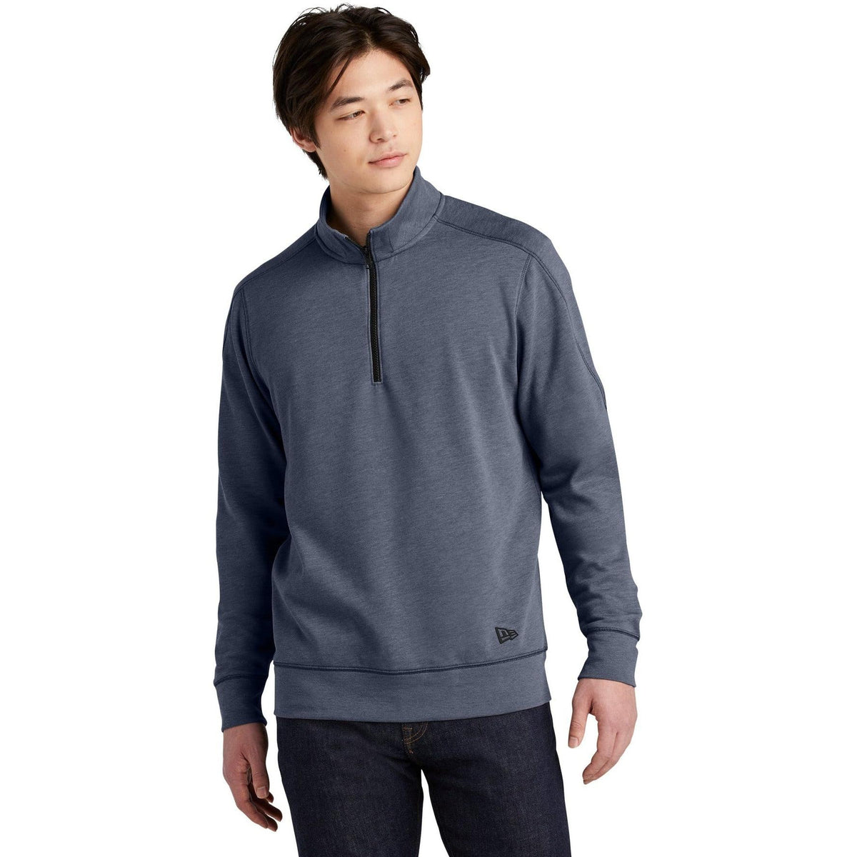 no-logo New Era Tri-Blend Fleece 1/4-Zip Pullover-Quarter Zips-New Era-Thread Logic