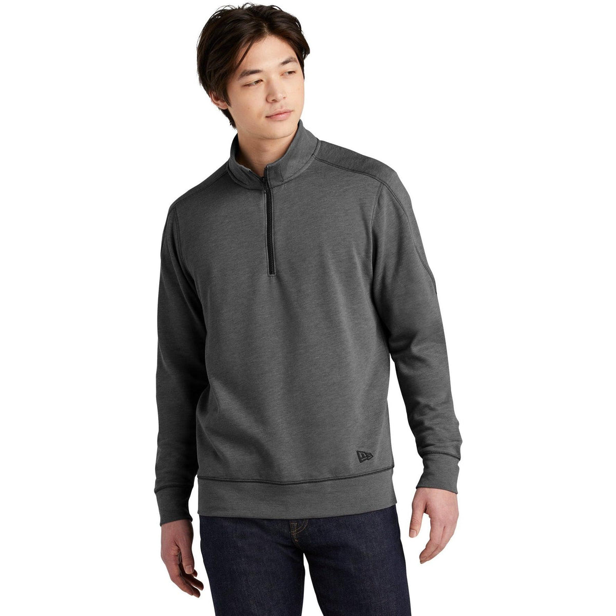no-logo New Era Tri-Blend Fleece 1/4-Zip Pullover-Quarter Zips-New Era-Thread Logic