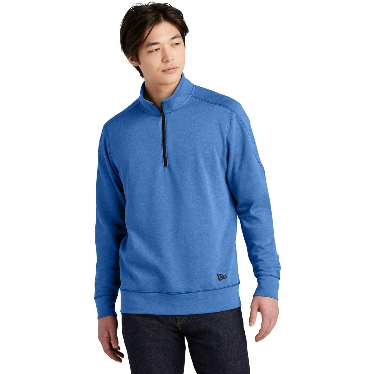 no-logo New Era Tri-Blend Fleece 1/4-Zip Pullover-Quarter Zips-New Era-Thread Logic