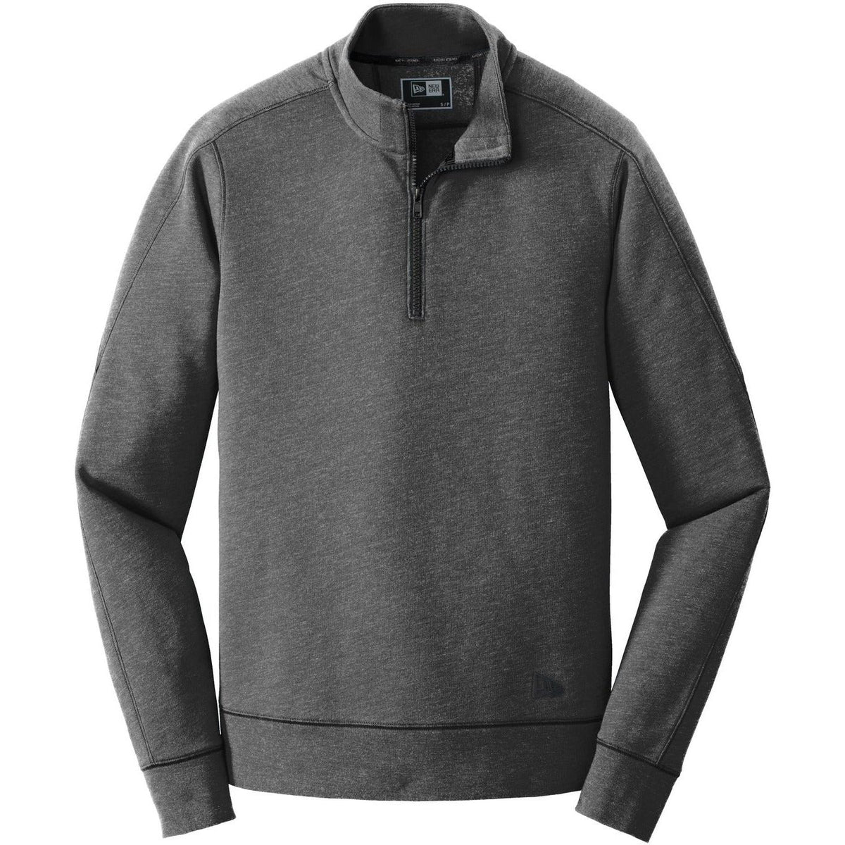no-logo New Era Tri-Blend Fleece 1/4-Zip Pullover-Quarter Zips-New Era-Black Heather-S-Thread Logic