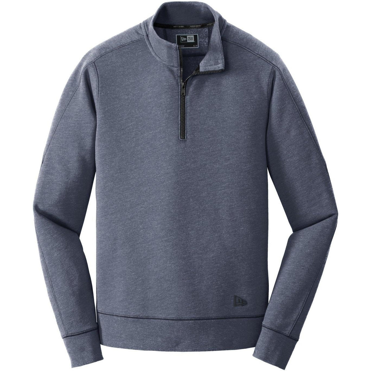 no-logo New Era Tri-Blend Fleece 1/4-Zip Pullover-Quarter Zips-New Era-True Navy Heather-S-Thread Logic