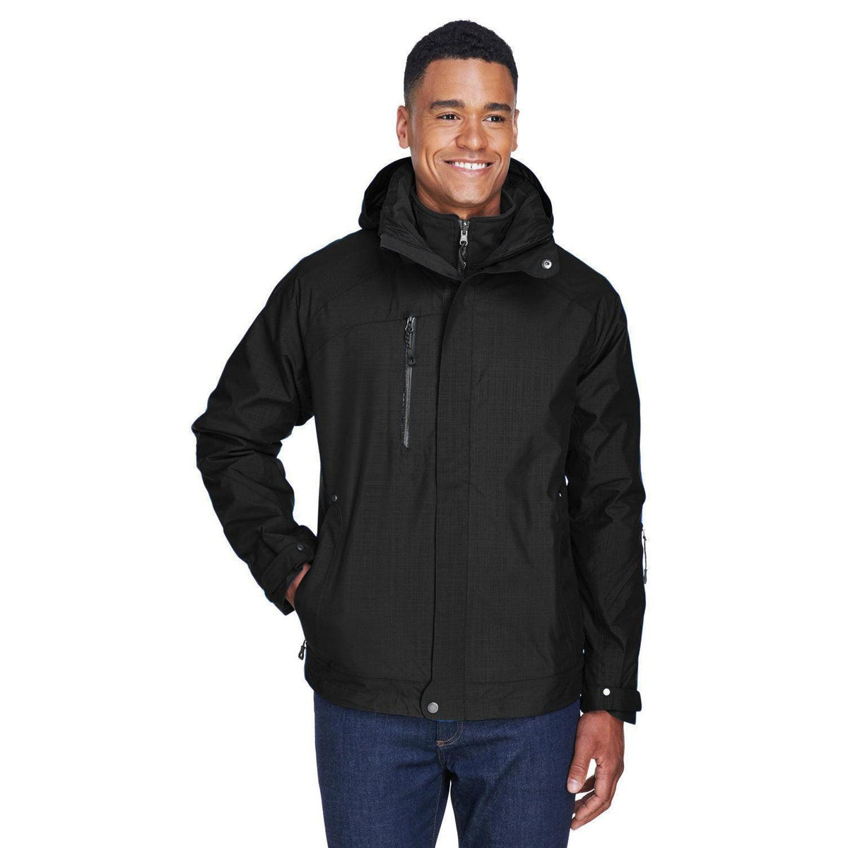 no-logo  North End Caprice 3-in-1 Jacket with Soft Shell Liner-Men's Jackets-North End-Black-S-Thread Logic
