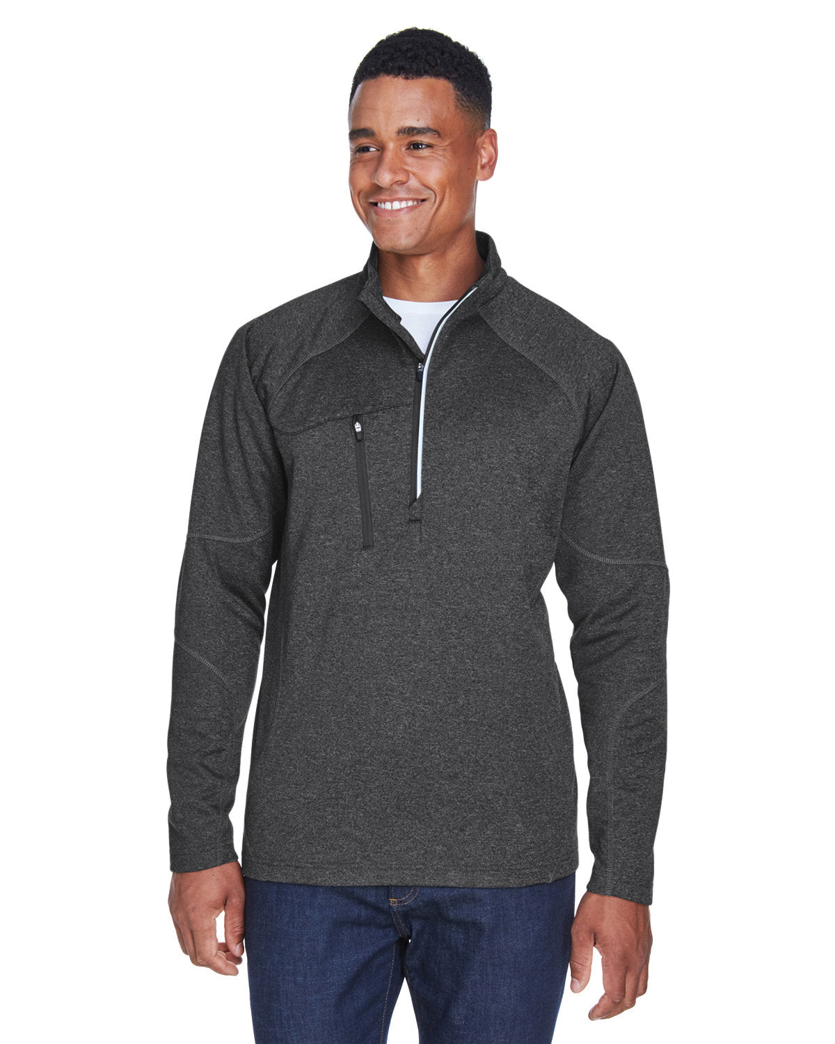  North End Catalyst Performance Fleece Quarter-Zip-Men's Layering-North End-Carbon Heather-S-Thread Logic
