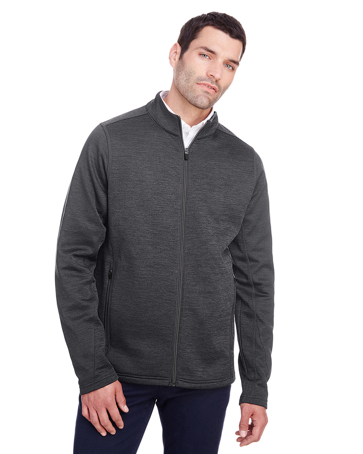  North End Flux 2.0 Full-Zip Jacket-Men's Jackets-North End-Black Heather/Carbon-S-Thread Logic