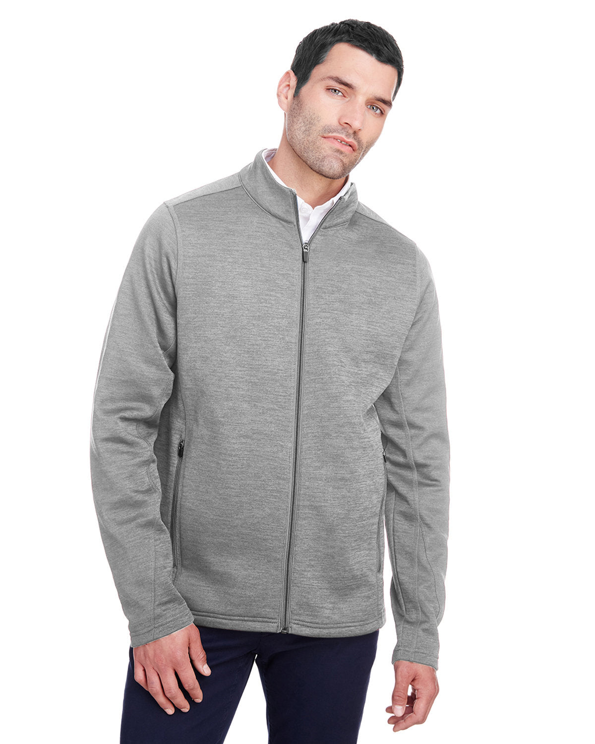 North End Flux 2.0 Full-Zip Jacket-Men's Jackets-North End-Light Heather/Carbon-S-Thread Logic