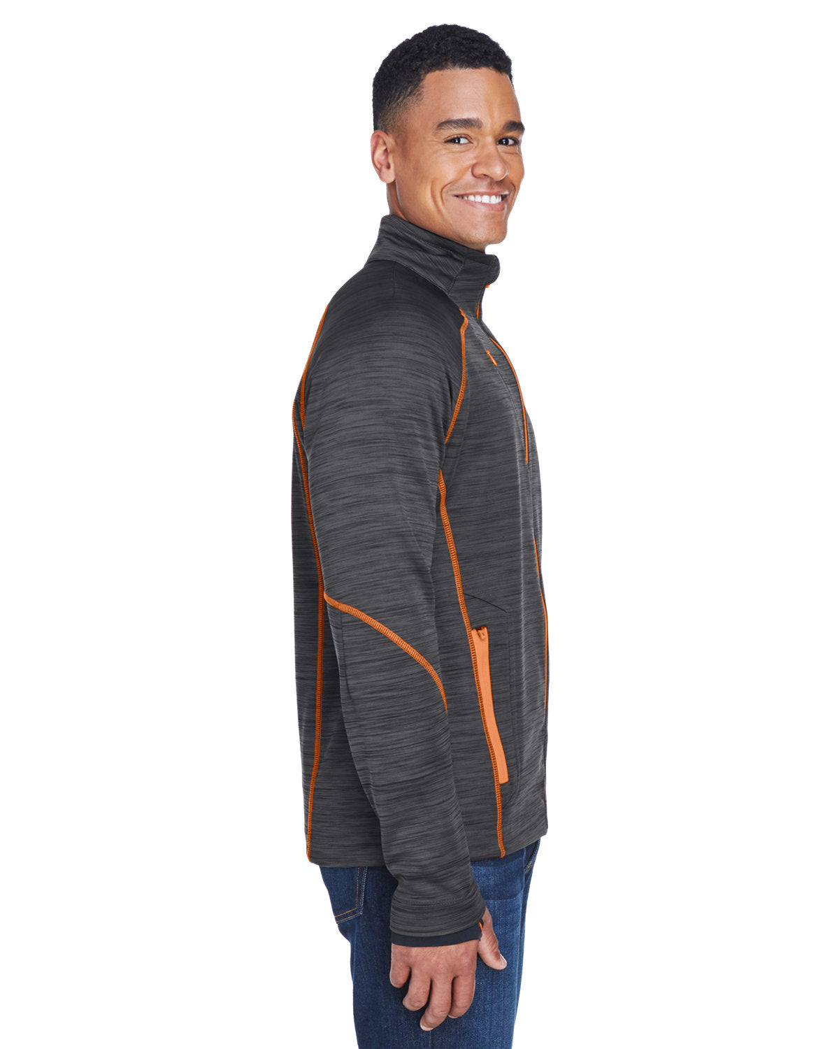 no-logo North End Flux Mélange Bonded Fleece Jacket-Men's Jackets-North End-Thread Logic