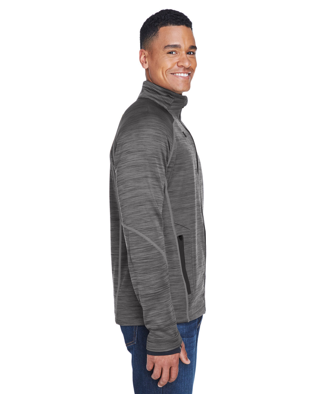 no-logo North End Flux Mélange Bonded Fleece Jacket-Men's Jackets-North End-Thread Logic