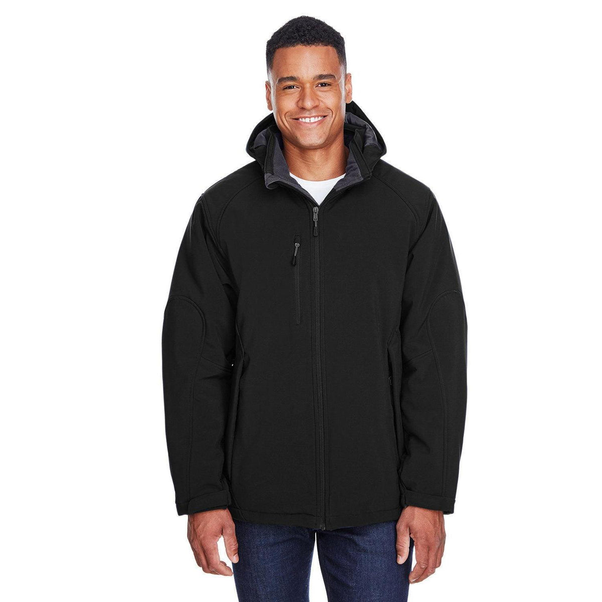 no-logo  North End Glacier Insulated Three-Layer Fleece Bonded Soft Shell Jacket-Men's Jackets-North End-Black-S-Thread Logic