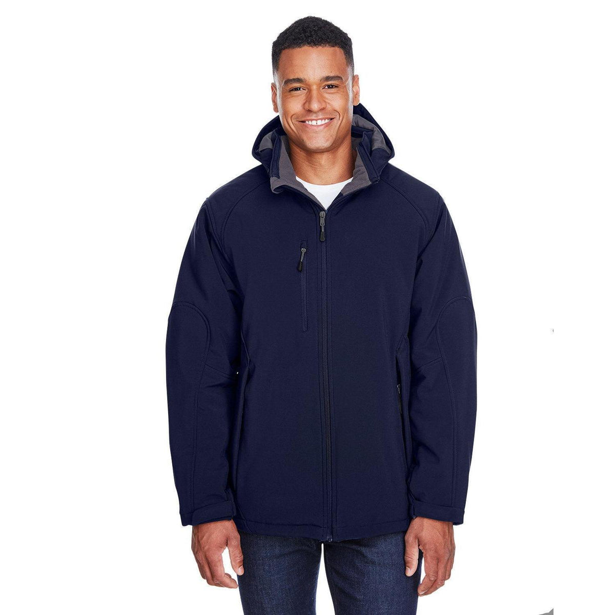 no-logo  North End Glacier Insulated Three-Layer Fleece Bonded Soft Shell Jacket-Men's Jackets-North End-Classic Navy-S-Thread Logic