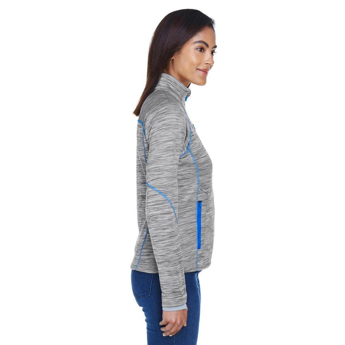 no-logo North End Ladies Flux Mélange Bonded Fleece Jacket-Ladies Jackets-North End-Thread Logic