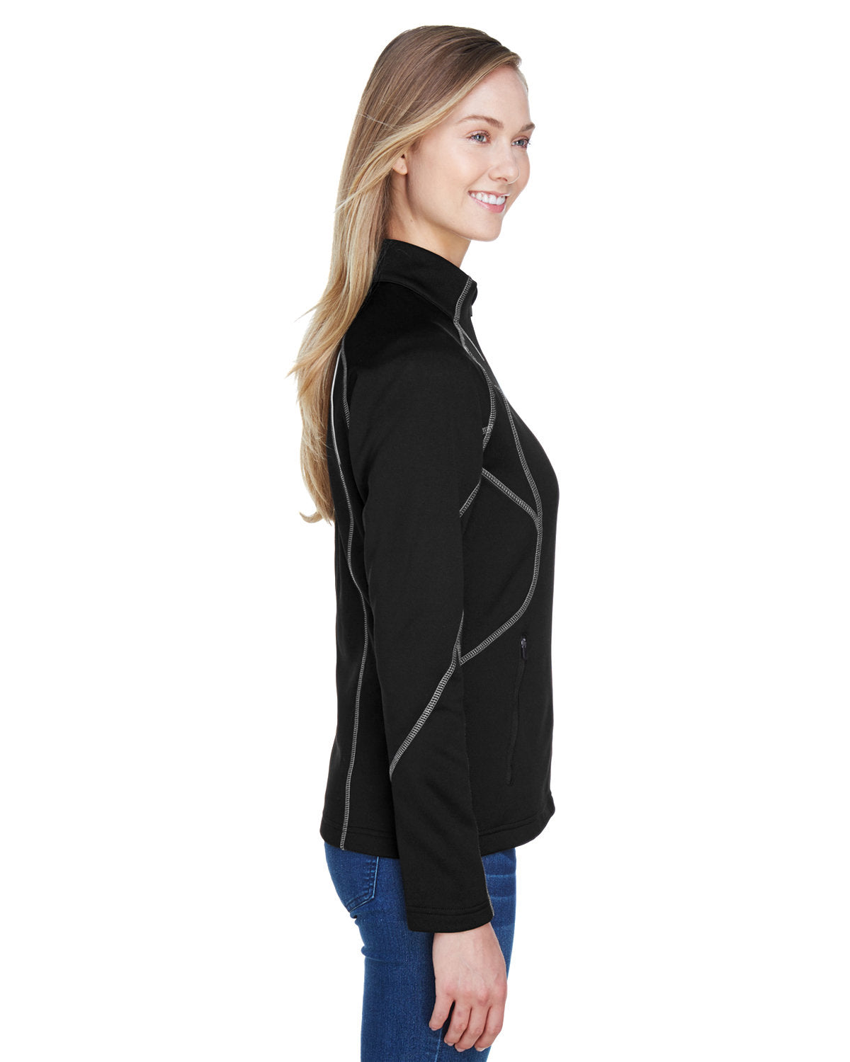 no-logo North End Ladies Gravity Performance Fleece Jacket-Ladies Jackets-North End-Thread Logic