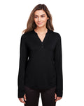  North End Ladies Jaq Snap-Up Stretch Performance Pullover-Ladies Layering-North End-Black-S-Thread Logic