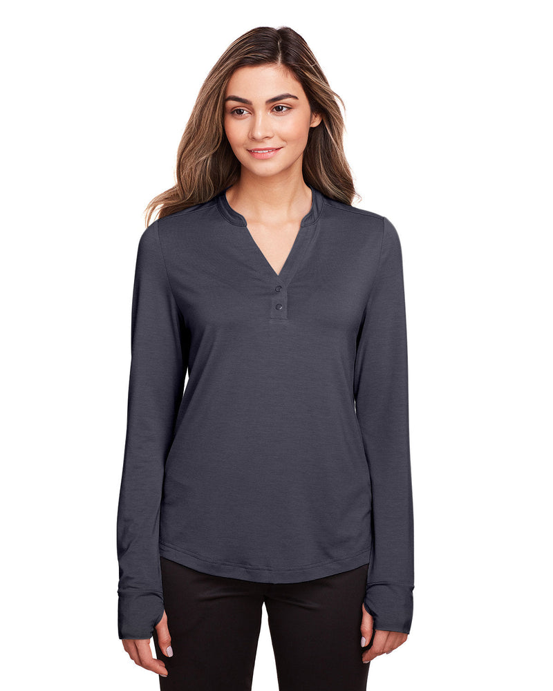  North End Ladies Jaq Snap-Up Stretch Performance Pullover-Ladies Layering-North End-Carbon-S-Thread Logic