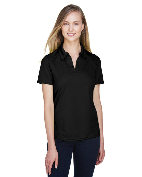  North End Ladies Recycled Polyester Performance Pique Polo-Ladies Polos-North End-Black-S-Thread Logic