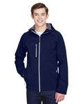  North End Prospect Two-Layer Fleece Bonded Soft Shell Hooded Jacket-Men's Jackets-North End-Classic Navy-S-Thread Logic