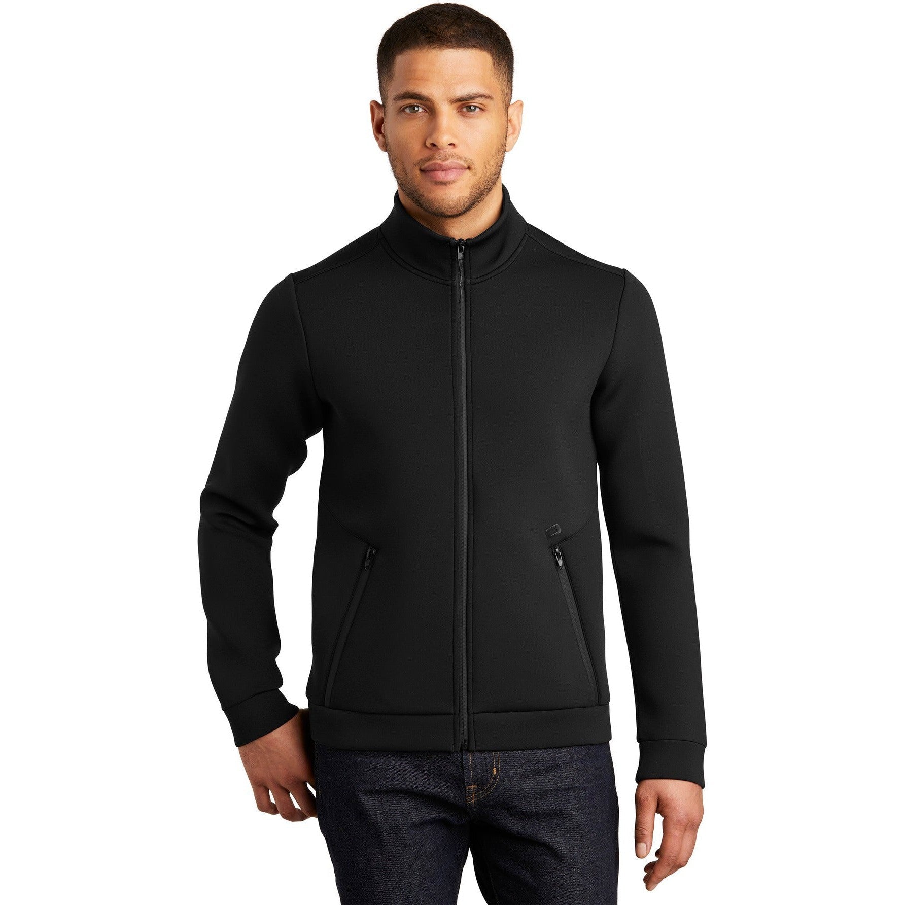 no-logo CLOSEOUT - OGIO Axis Bonded Jacket-OGIO-Blacktop-L-Thread Logic