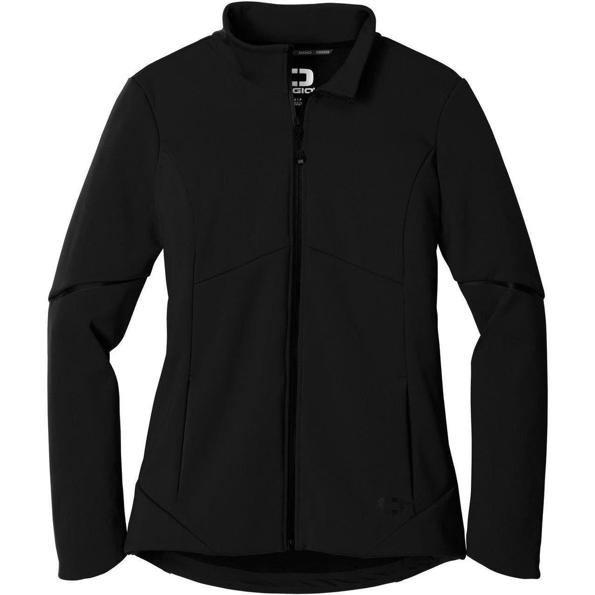 logo-left OGIO Women's Exaction Soft Shell Jacket-Active-OGIO-Blacktop-XS-Thread Logic