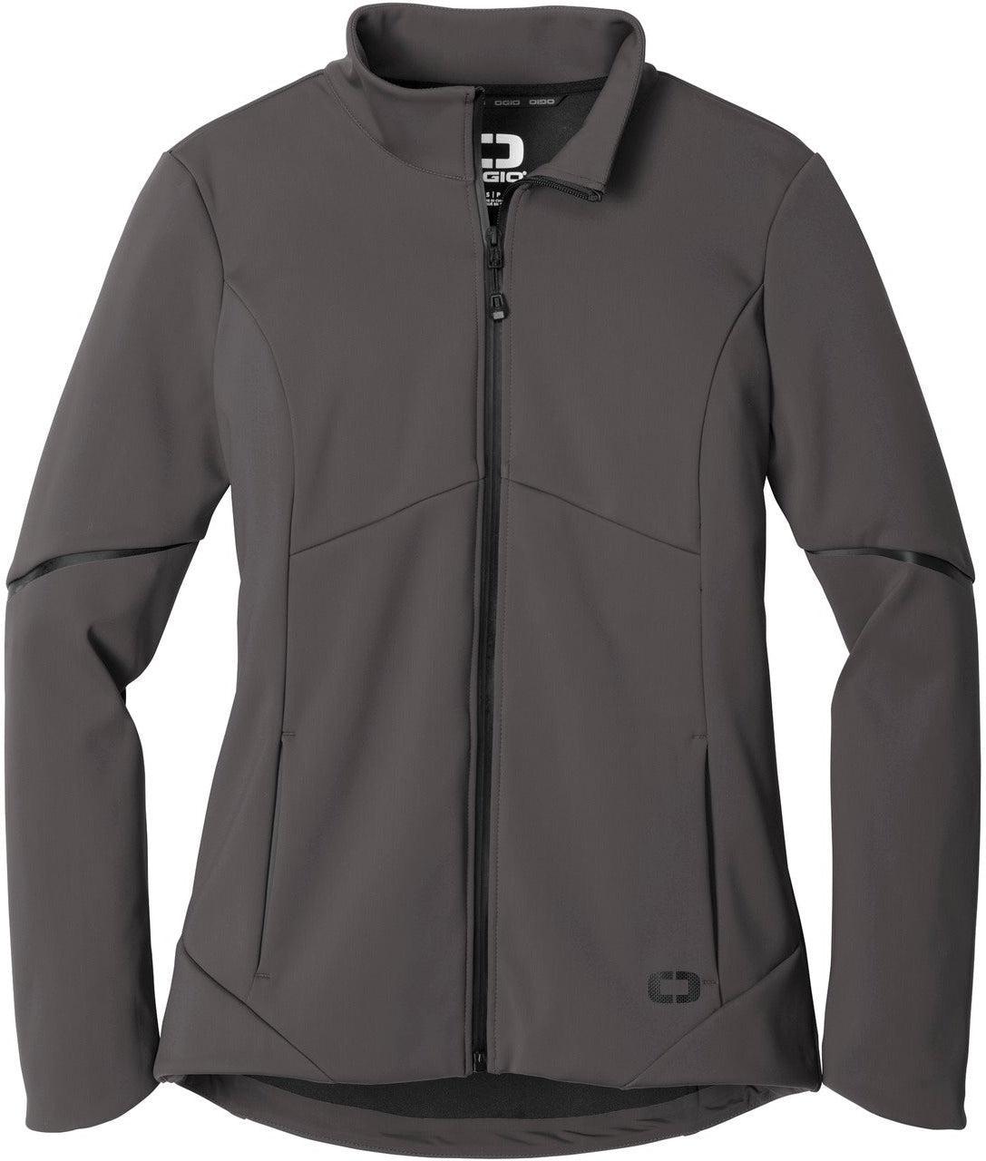 No-Logo CLOSEOUT - OGIO Ladies Exaction Soft Shell Jacket-Active-OGIO-Tarmac Grey-XS-Thread Logic