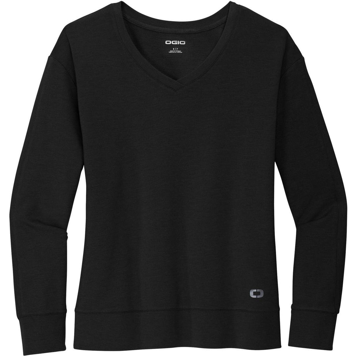 no-logo OGIO Ladies Luuma Flex Long Sleeve V-Neck