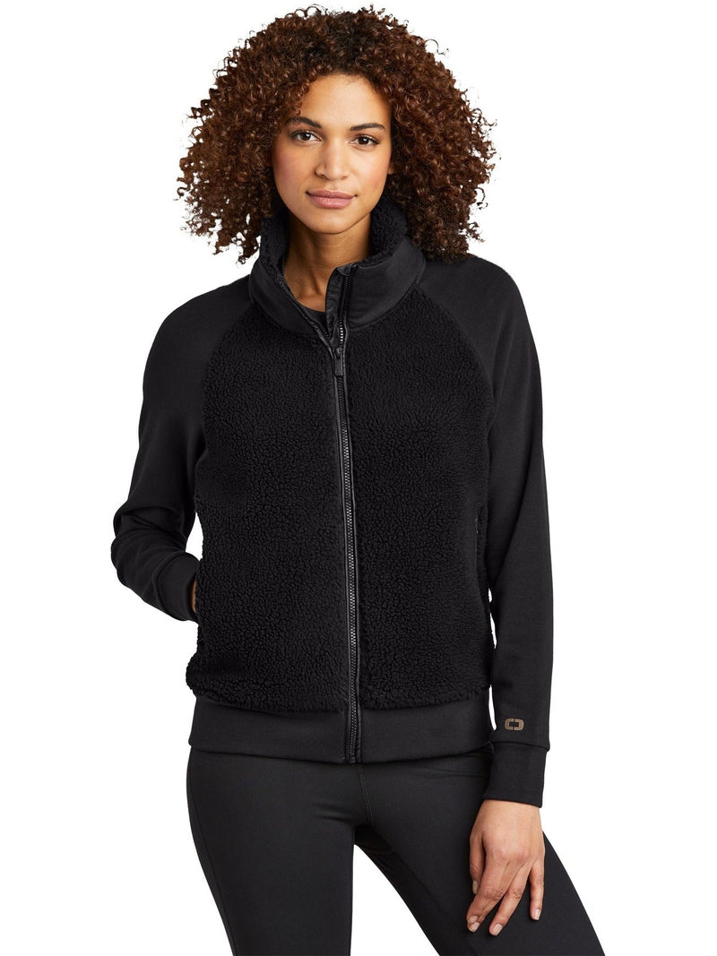 no-logo OGIO Ladies Luuma Sherpa Full-Zip-Regular-OGIO-Thread Logic