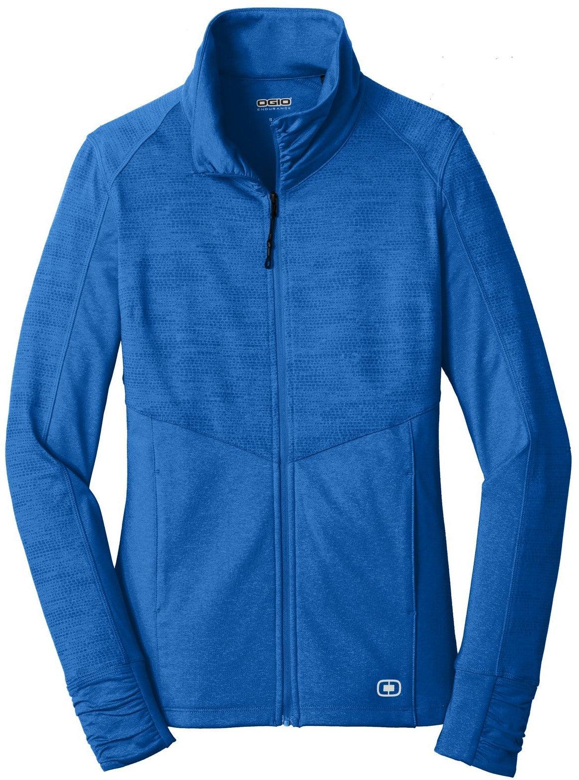 No-Logo CLOSEOUT - OGIO Ladies Sonar Full-Zip-Full Zips-OGIO-Electric Blue Heather-XS-Thread Logic