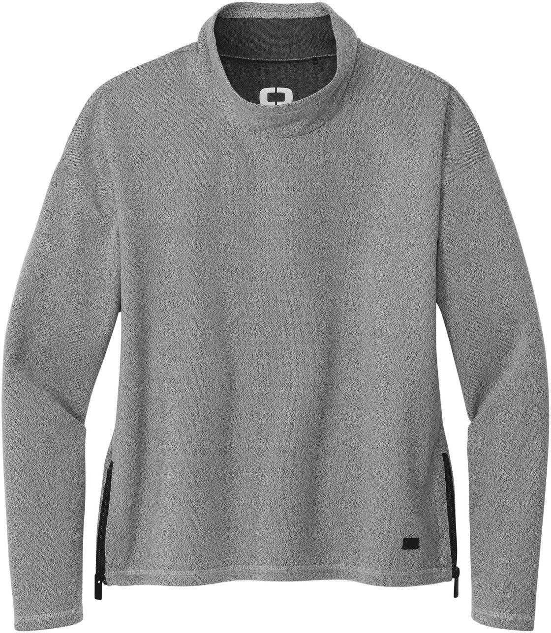 No-Logo CLOSEOUT - OGIO Ladies Transition Pullover-Crewnecks-OGIO-Petrol Grey Heather-S-Thread Logic