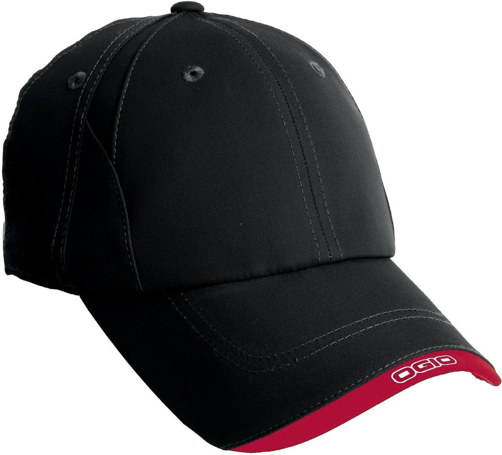 No-Logo CLOSEOUT - OGIO X-Over Cap-Headwear-OGIO-Blacktop/Chili Red-OSFA-Thread Logic