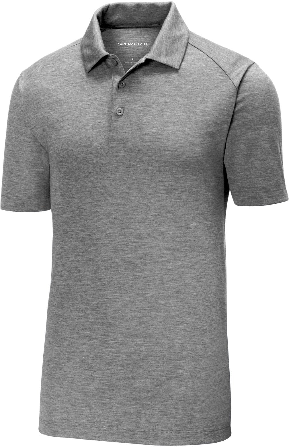  OUTLET-Sport-Tek PosiCharge Tri-Blend Wicking Polo-Regular-Sport-Tek-Dark Grey Heather-S-Thread Logic