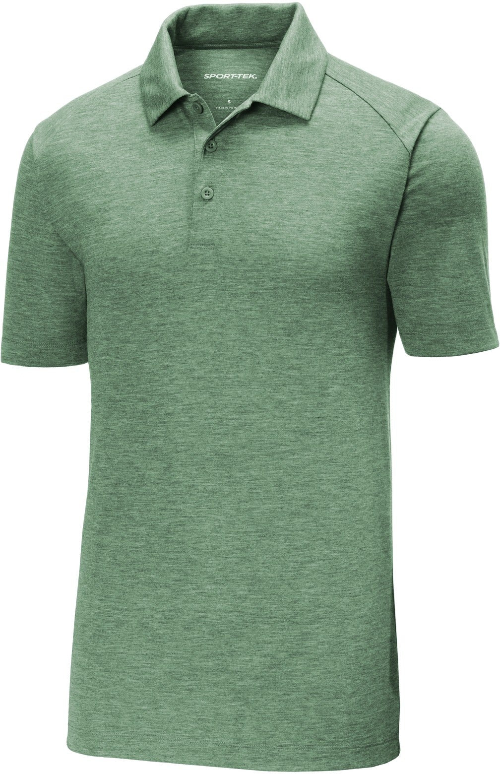  OUTLET-Sport-Tek PosiCharge Tri-Blend Wicking Polo-Regular-Sport-Tek-Forest Green Heather-S-Thread Logic