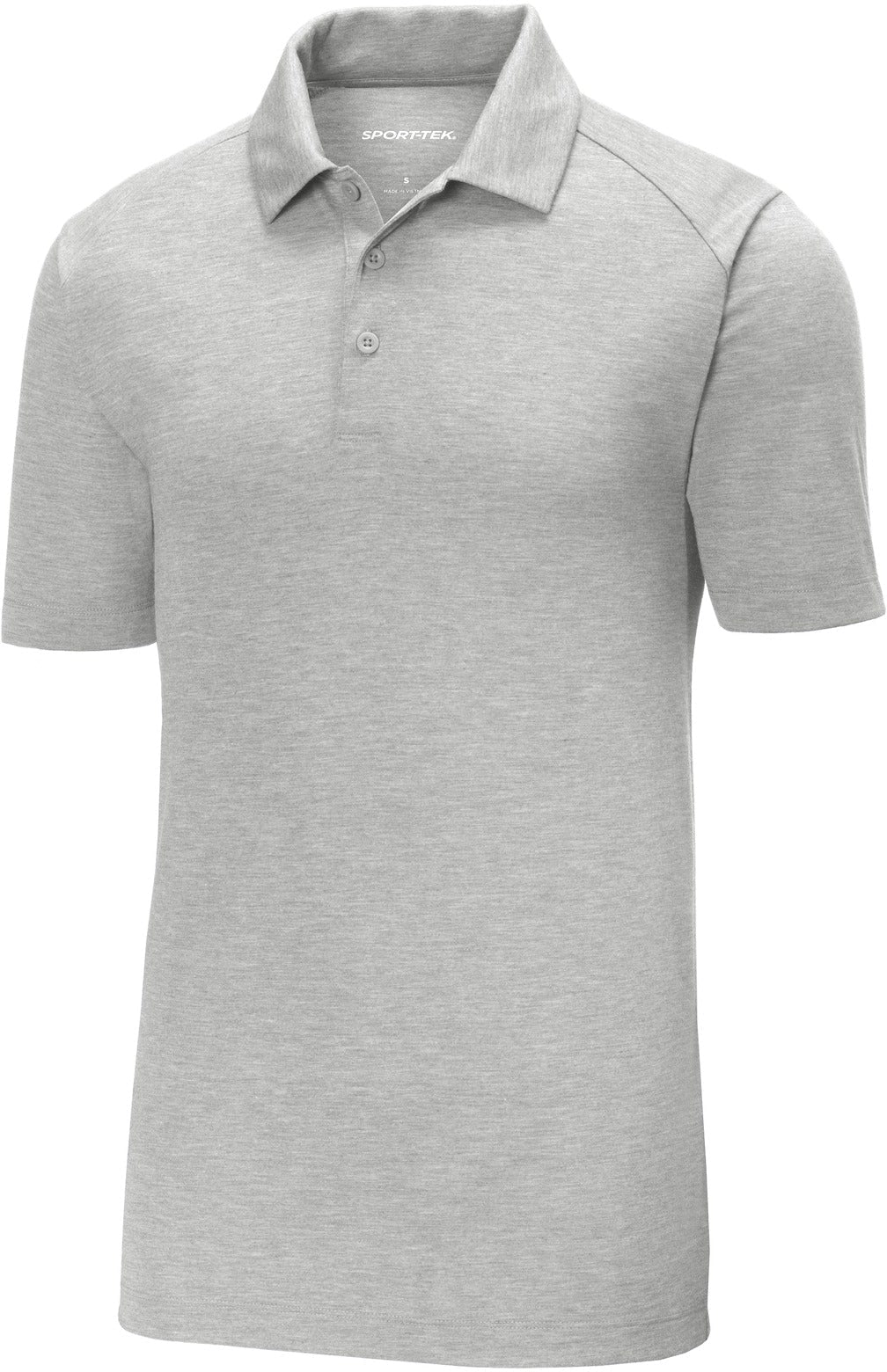  OUTLET-Sport-Tek PosiCharge Tri-Blend Wicking Polo-Regular-Sport-Tek-Light Grey Heather-S-Thread Logic